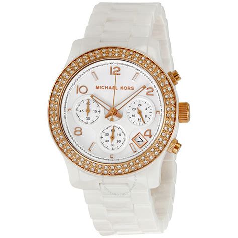 michael kors white ladies watch|Michael Kors white ceramic watch.